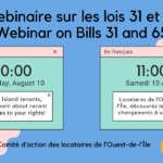 Webinar on Bills 31 and 65: Recent changes to tenants' rights in Quebec (English)