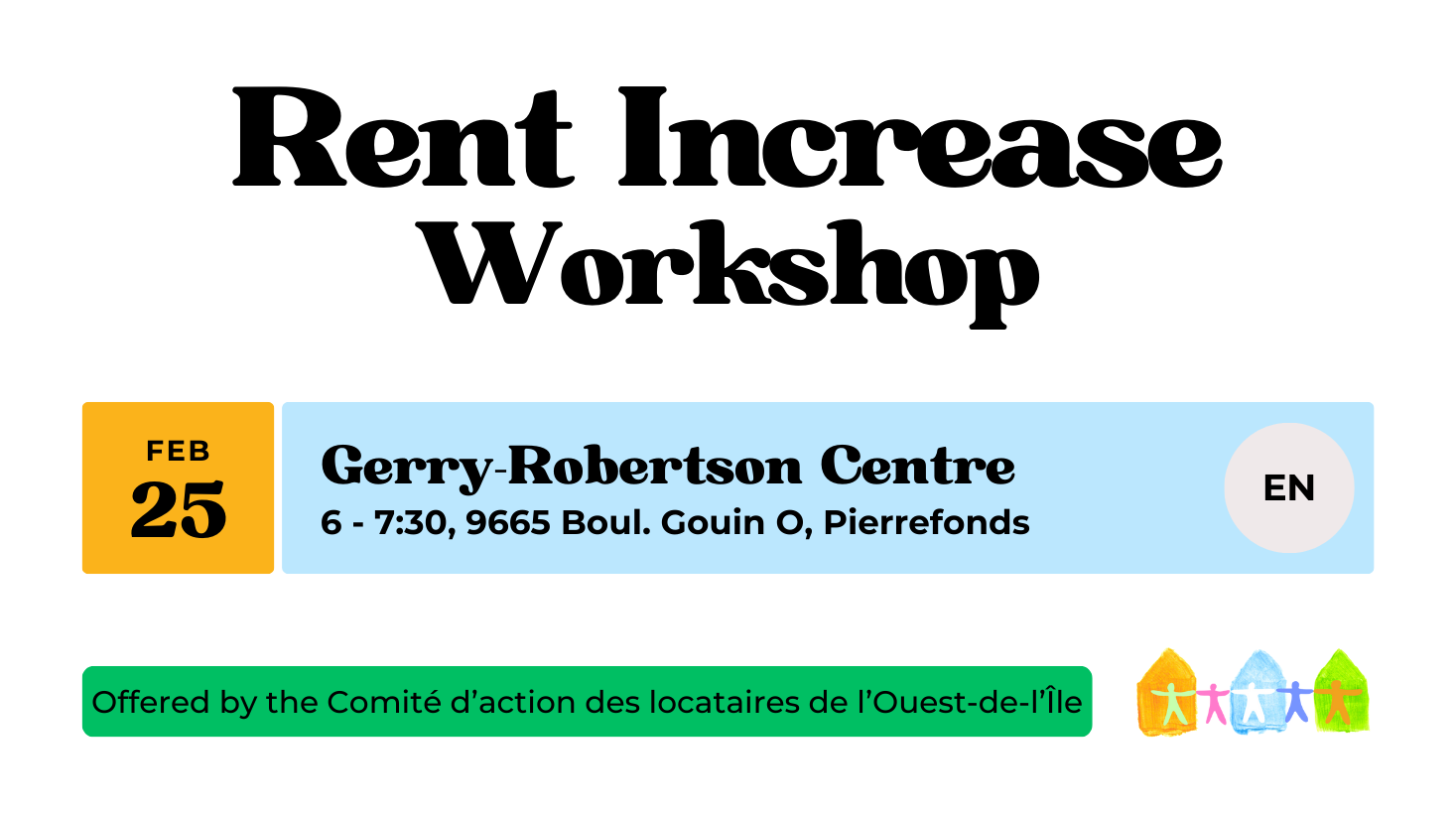 Rent Increase Workshop - English, in Pierrefonds